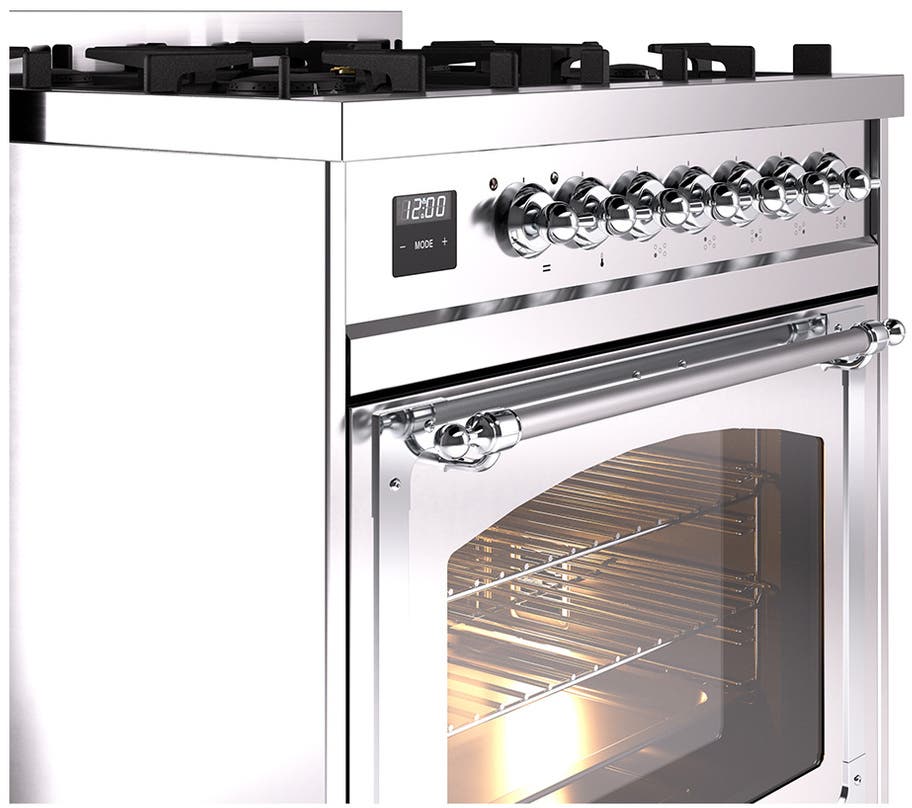 Ilve UN30NMPSSC Stainless Steel With Chrome Knobs, Natural Gas