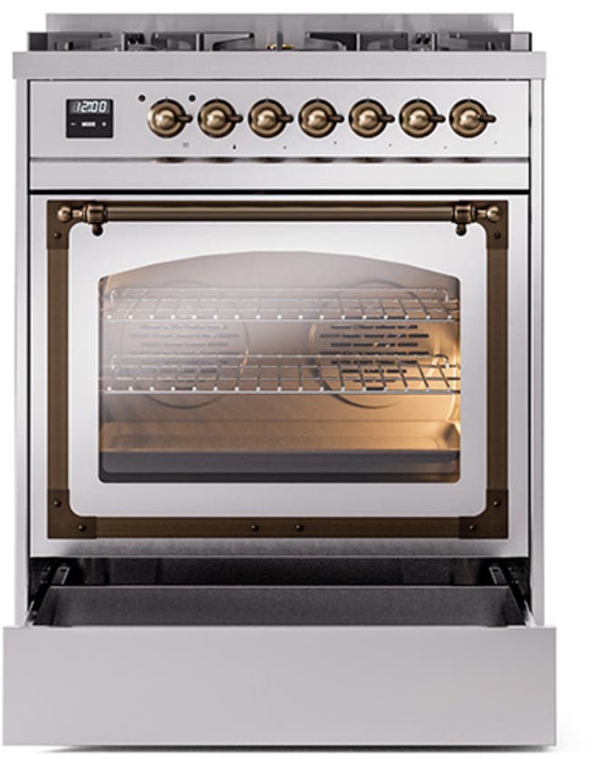 Ilve UN30NMPSSBLP Stainless Steel With Bronze Knobs, Liquid Propane