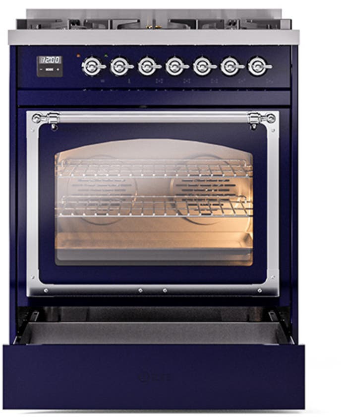 Ilve UN30NMPMBCLP Midnight Blue With Chrome Knobs, Liquid Propane