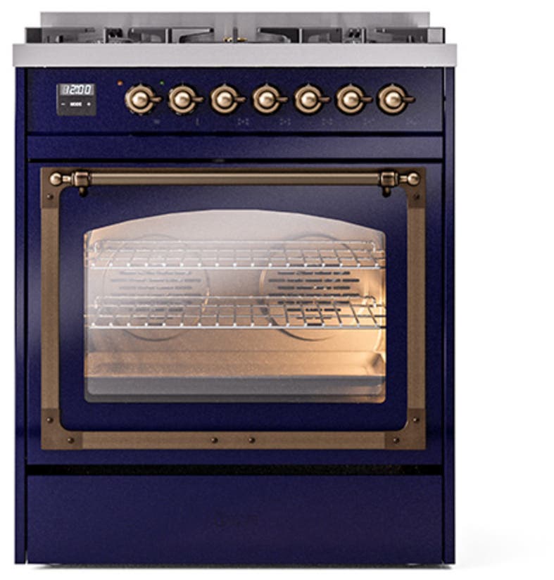 Ilve UN30NMPMBBLP Midnight Blue With Bronze Knobs, Liquid Propane