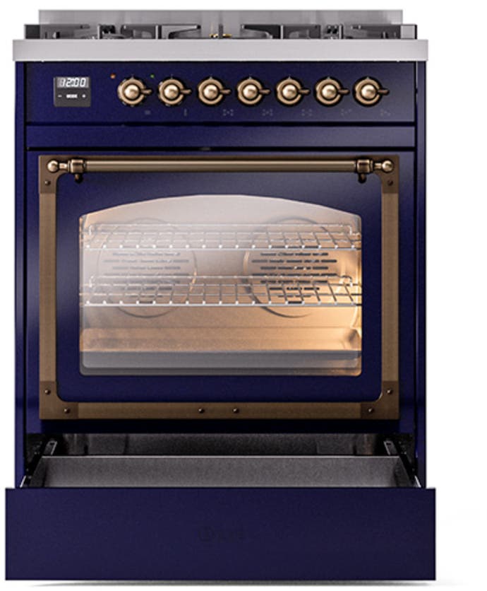 Ilve UN30NMPMBB Midnight Blue With Bronze Knobs, Natural Gas