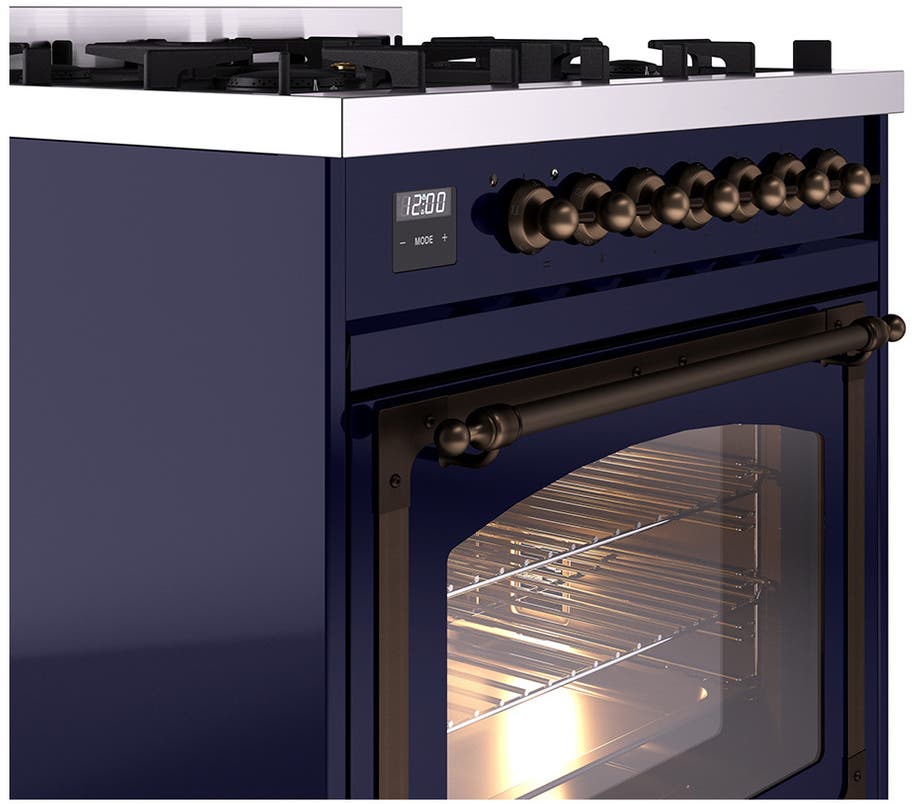 Ilve UN30NMPMBB Midnight Blue With Bronze Knobs, Natural Gas