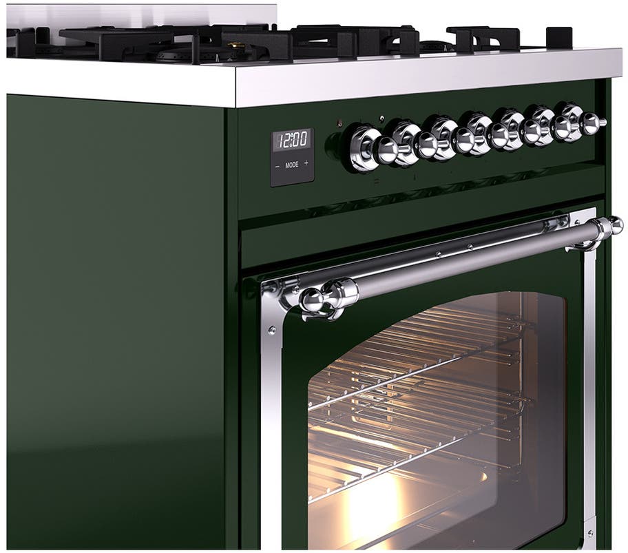 Ilve UN30NMPEGCLP Emerald Green With Chrome Knobs, Liquid Propane