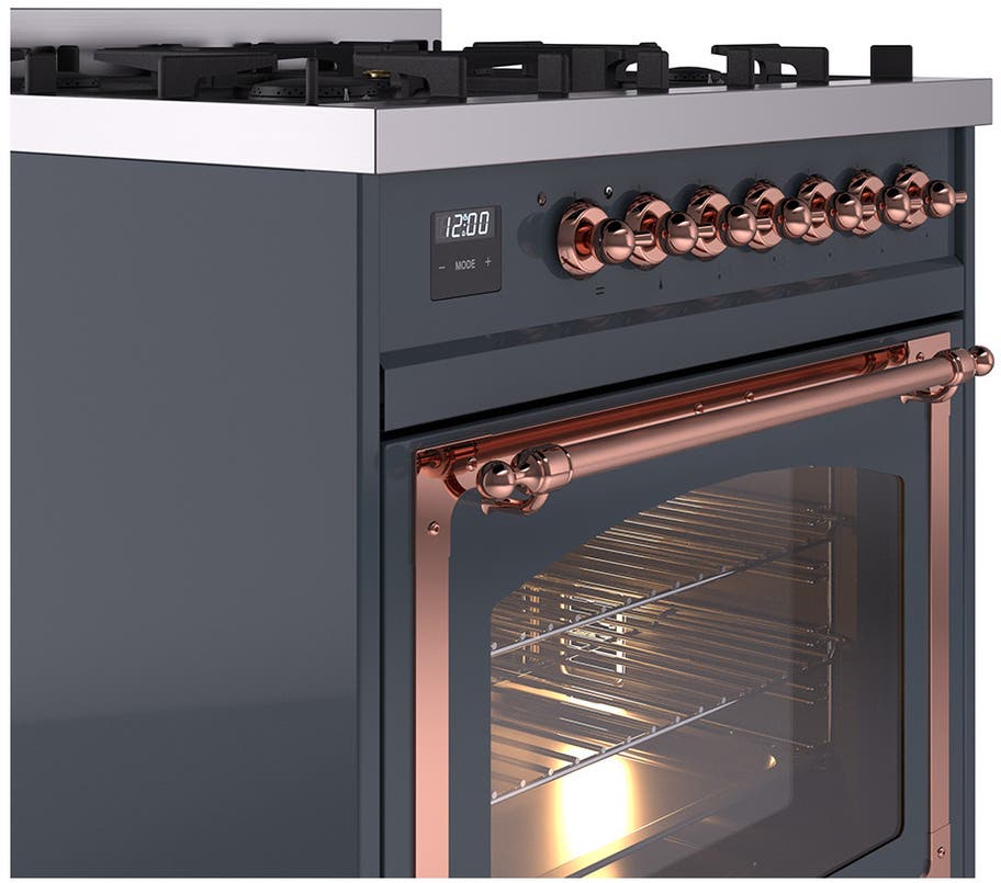 Ilve UN30NMPBGP Blue Grey With Copper Knobs, Natural Gas