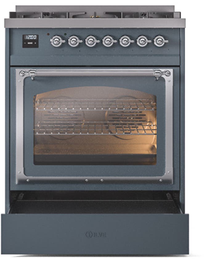 Ilve UN30NMPBGCLP Blue Grey With Chrome Knobs, Liquid Propane