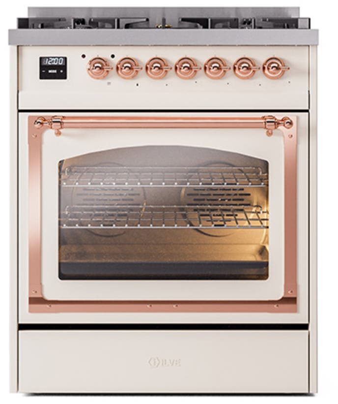 Ilve UN30NMPAWPLP Antique White With Copper Knobs, Liquid Propane