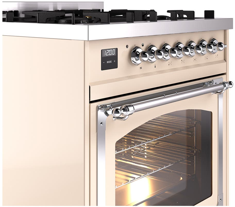 Ilve UN30NMPAWCLP Antique White With Chrome Knobs, Liquid Propane