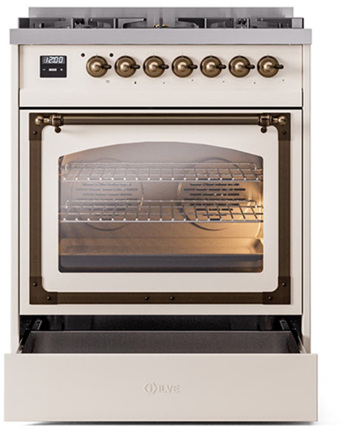 Ilve UN30NMPAWB Antique White With Bronze Knobs, Natural Gas