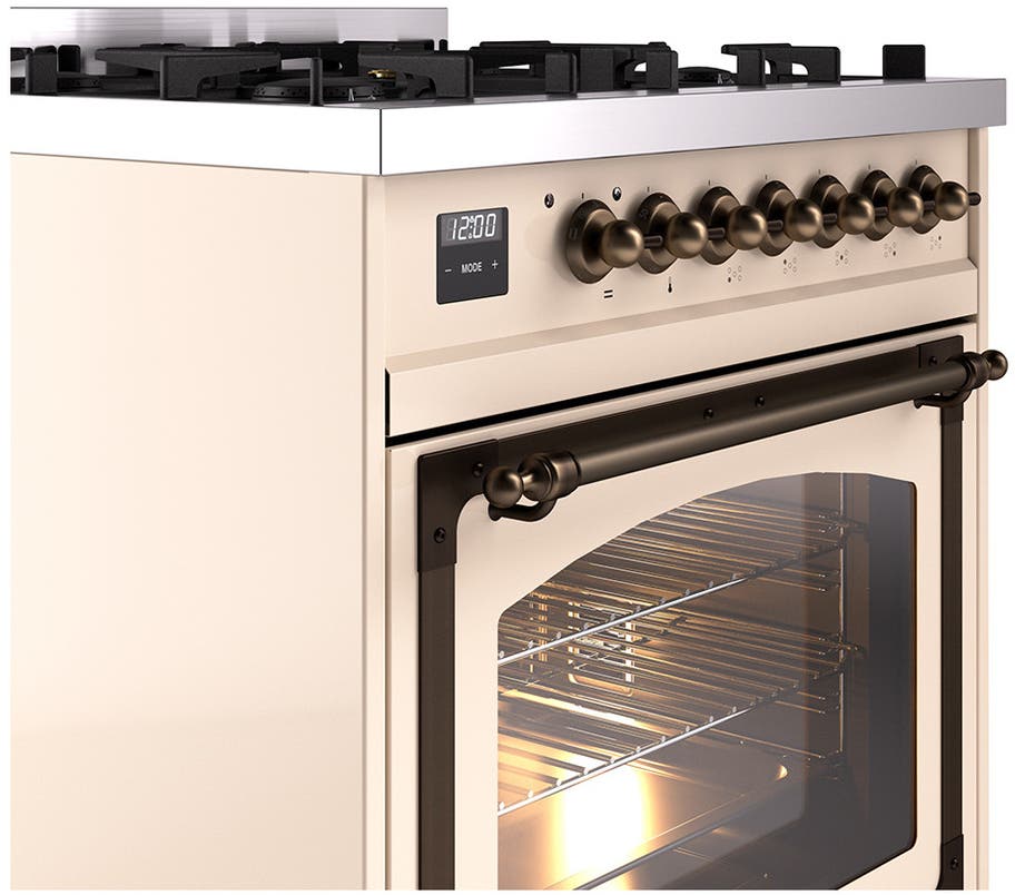 Ilve UN30NMPAWB Antique White With Bronze Knobs, Natural Gas