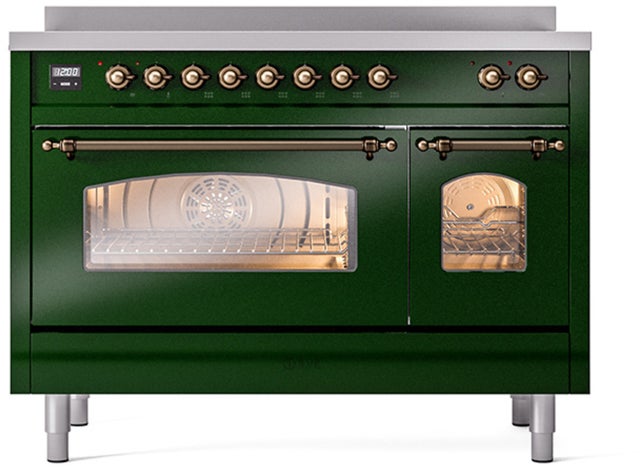 Ilve UPI486NMPEGB 48 inch All Electric Range: Emerald Green Burnt