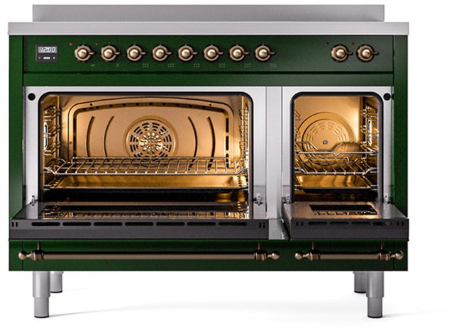 Ilve UPI486NMPEGB 48 inch All Electric Range: Emerald Green Burnt