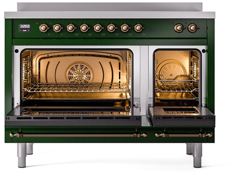 Ilve UPI486NMPEGB 48 inch All Electric Range: Emerald Green Burnt