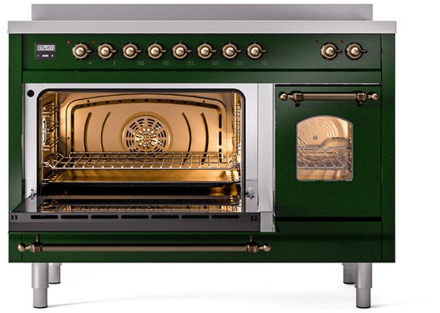 Ilve UPI486NMPEGB 48 inch All Electric Range: Emerald Green Burnt