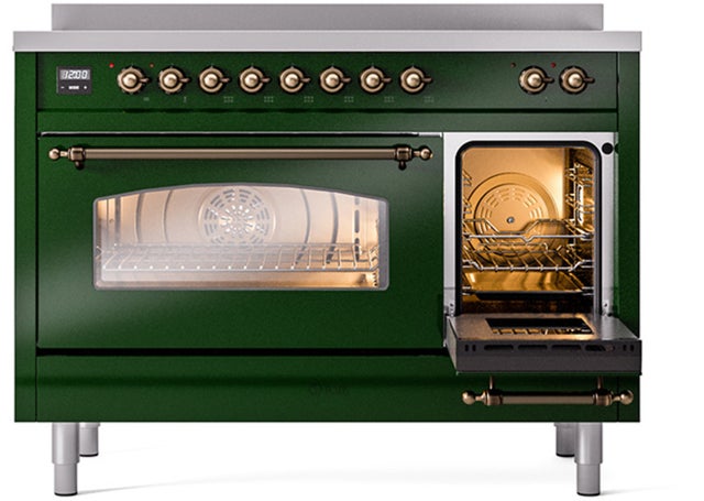 Ilve UPI486NMPEGB 48 inch All Electric Range: Emerald Green Burnt