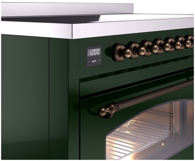 Ilve UPI486NMPEGB 48 inch All Electric Range: Emerald Green Burnt