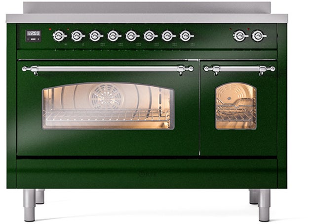 Ilve UPI486NMPEGC 48 inch All Electric Range: Emerald Green Chrom