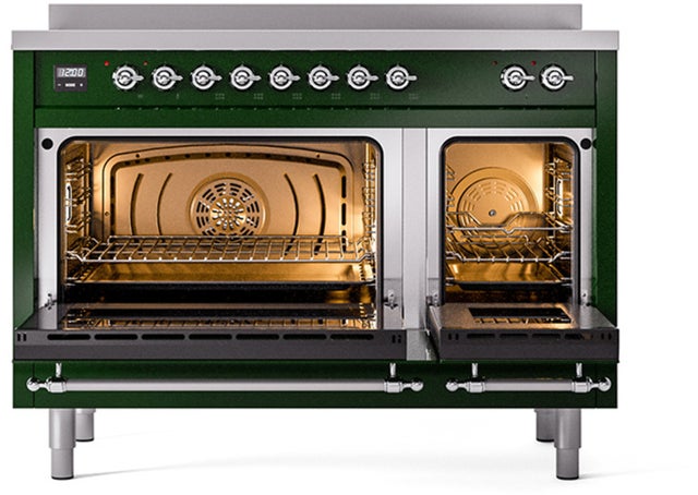 Ilve UPI486NMPEGC 48 inch All Electric Range: Emerald Green Chrom