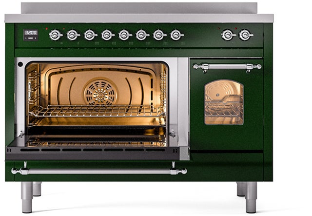 Ilve UPI486NMPEGC 48 inch All Electric Range: Emerald Green Chrom