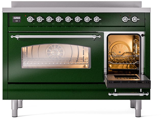 Ilve UPI486NMPEGC 48 inch All Electric Range: Emerald Green Chrom