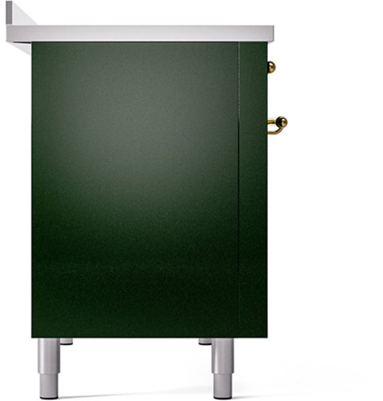 Ilve UPI486NMPEGG 48 inch All Electric Range: Emerald Green Brass