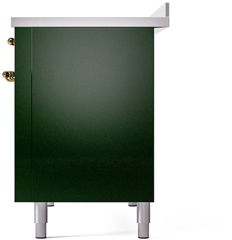 Ilve UPI486NMPEGG 48 inch All Electric Range: Emerald Green Brass