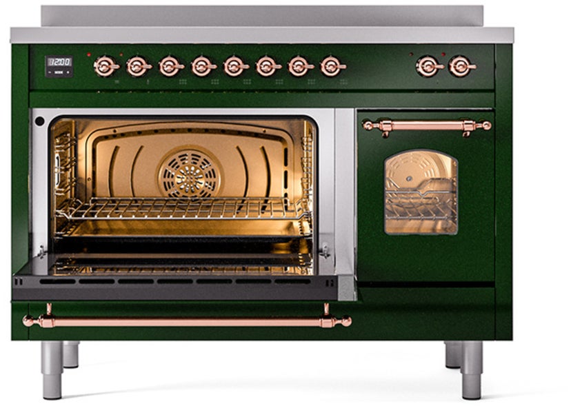 Ilve UPI486NMPEGP 48 inch All Electric Range: Emerald Green Copper