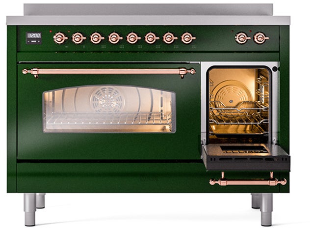 Ilve UPI486NMPEGP 48 inch All Electric Range: Emerald Green Copper