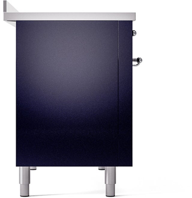 Ilve UPI486NMPMBC 48 inch All Electric Range: Midnight Blue Chrome