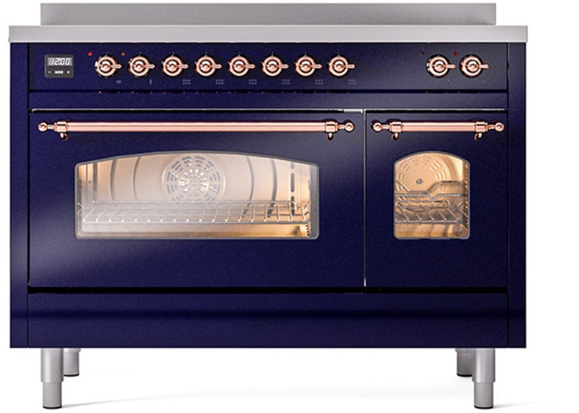 Ilve UPI486NMPMBP 48 inch All Electric Range: Midnight Blue Copper