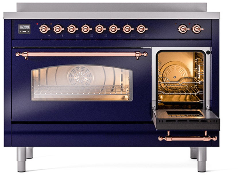 Ilve UPI486NMPMBP 48 inch All Electric Range: Midnight Blue Copper