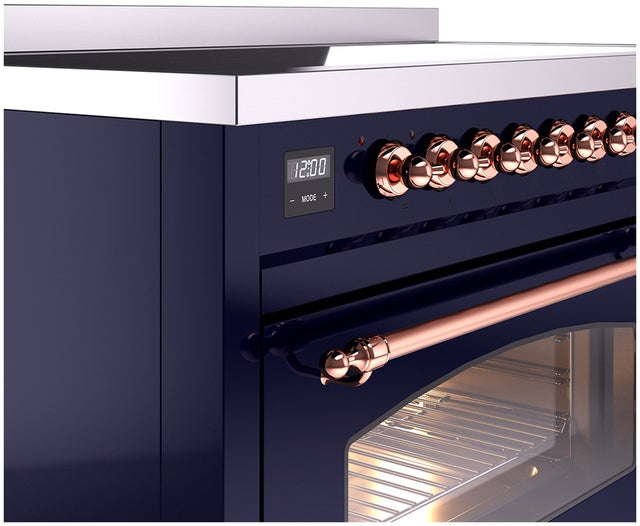 Ilve UPI486NMPMBP 48 inch All Electric Range: Midnight Blue Copper