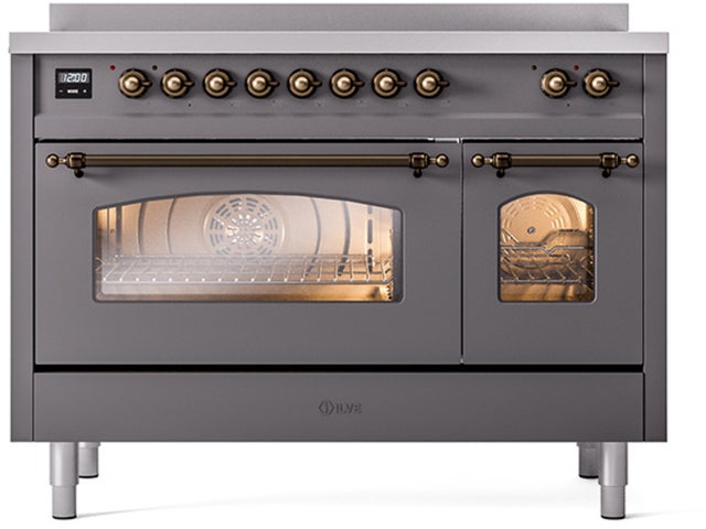 Ilve UPI486NMPMGB 48 inch All Electric Range: Matte Burnt