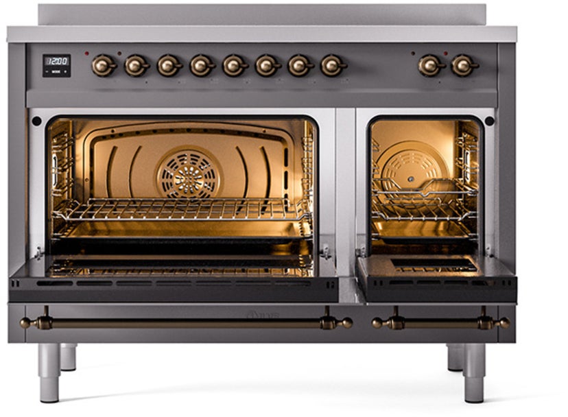 Ilve UPI486NMPMGB 48 inch All Electric Range: Matte Burnt