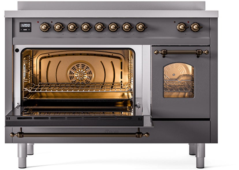 Ilve UPI486NMPMGB 48 inch All Electric Range: Matte Burnt