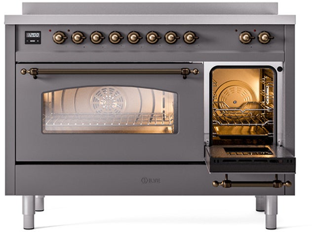 Ilve UPI486NMPMGB 48 inch All Electric Range: Matte Burnt