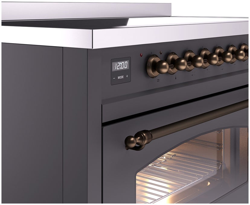 Ilve UPI486NMPMGB 48 inch All Electric Range: Matte Burnt