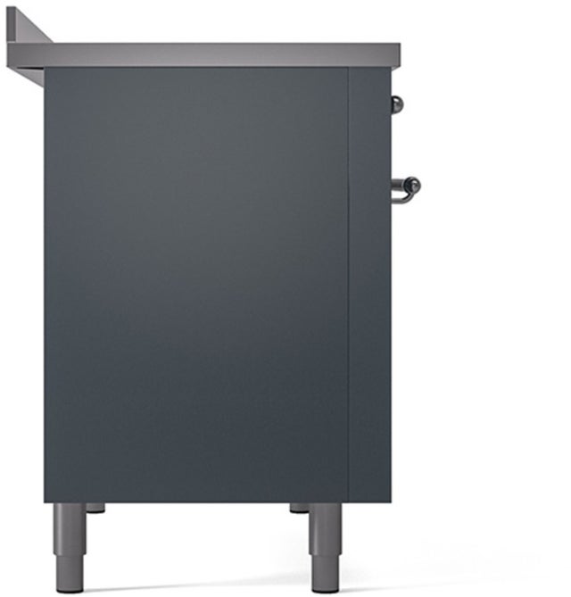 Ilve UPI486NMPBGC 48 inch All Electric Range: Blue Grey Chrome