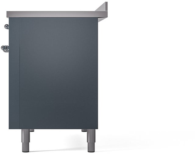 Ilve UPI486NMPBGC 48 inch All Electric Range: Blue Grey Chrome