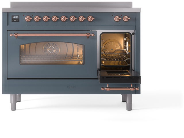 Ilve UPI486NMPBGP 48 inch All Electric Range: Blue Grey Copper