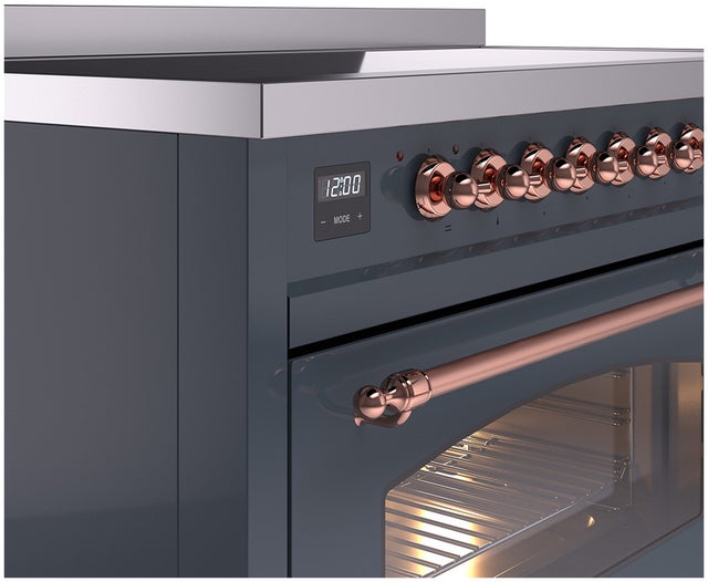 Ilve UPI486NMPBGP 48 inch All Electric Range: Blue Grey Copper