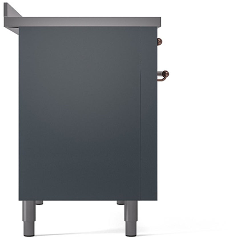 Ilve UPI486NMPBGP 48 inch All Electric Range: Blue Grey Copper