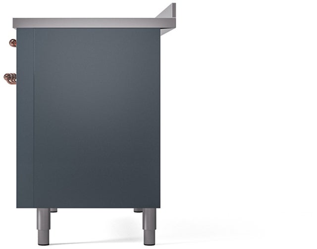 Ilve UPI486NMPBGP 48 inch All Electric Range: Blue Grey Copper