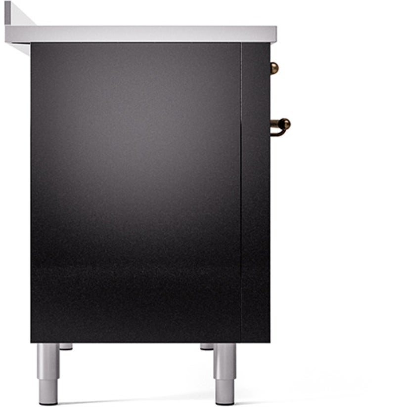 Ilve UPI486NMPBKB 48 inch All Electric Range: Black Burnt