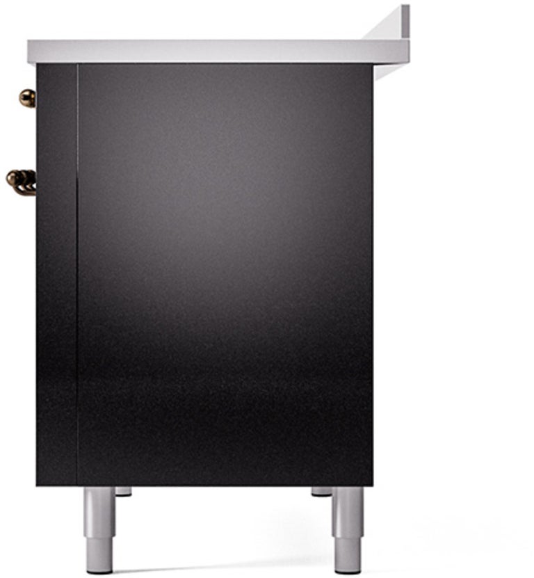 Ilve UPI486NMPBKB 48 inch All Electric Range: Black Burnt