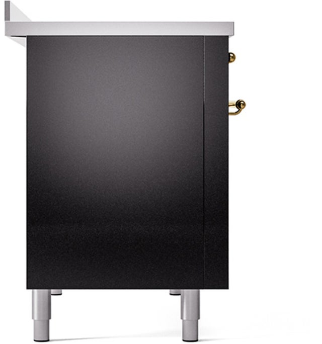 Ilve UPI486NMPBKG 48 inch All Electric Range: Black Brass