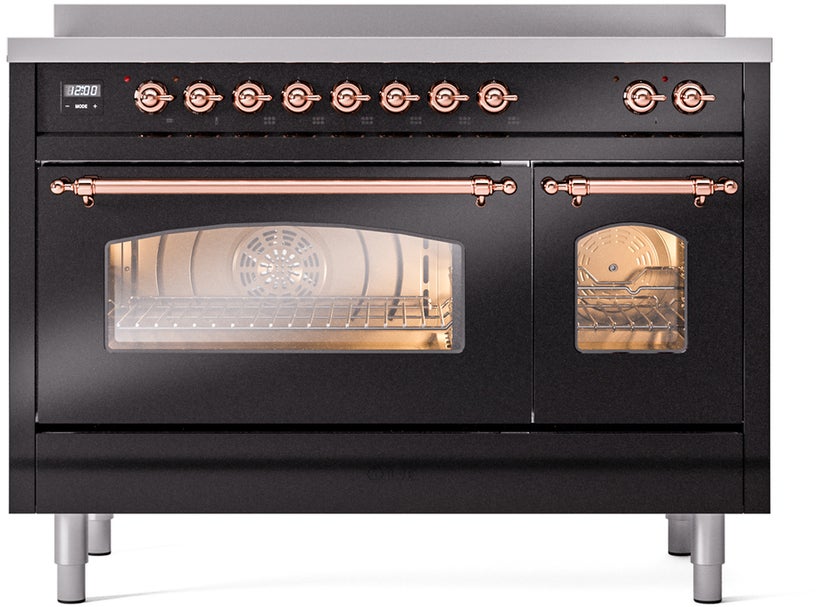 Ilve UPI486NMPBKP 48 inch All Electric Range: Black Copper