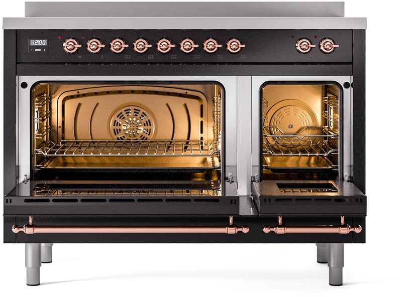 Ilve UPI486NMPBKP 48 inch All Electric Range: Black Copper