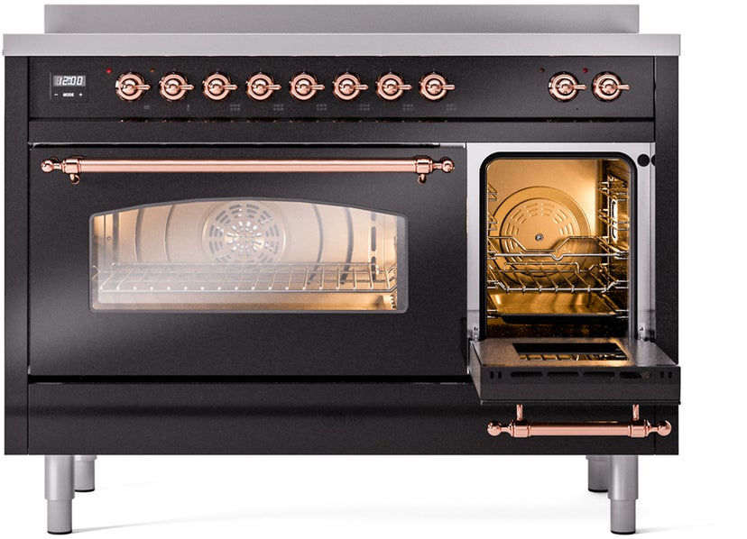 Ilve UPI486NMPBKP 48 inch All Electric Range: Black Copper