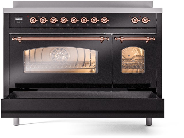 Ilve UPI486NMPBKP 48 inch All Electric Range: Black Copper