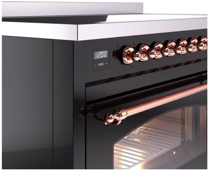 Ilve UPI486NMPBKP 48 inch All Electric Range: Black Copper